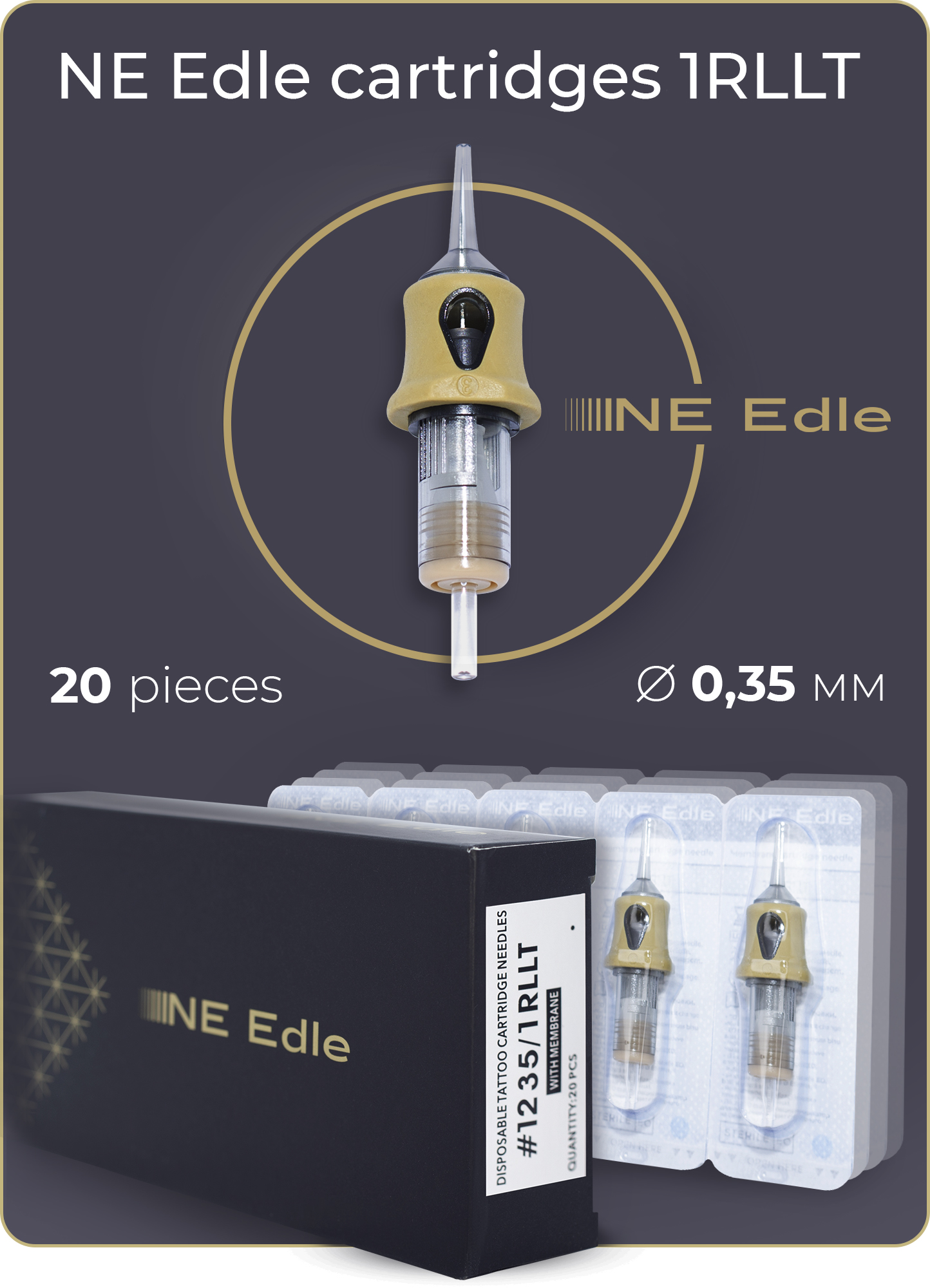 NE Edle Cartridges 0.35MM/1RLLT - 20 pieces